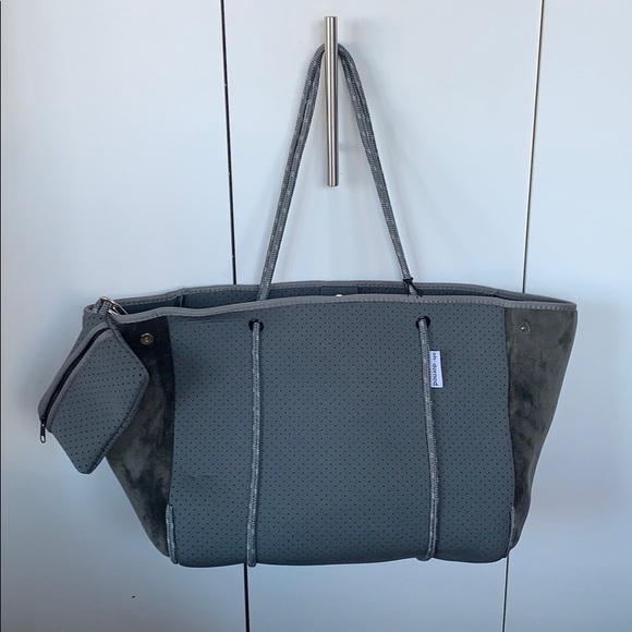Grey Neoprene Bag w/Grey Velvet Sides - Picture 1 of 13